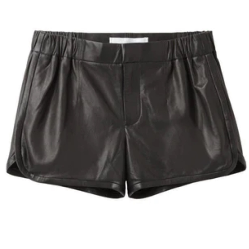 Thakoon Addition black leather shorts size 4